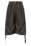 The Attico Women's Brown Leather Bermuda Shorts - image 1