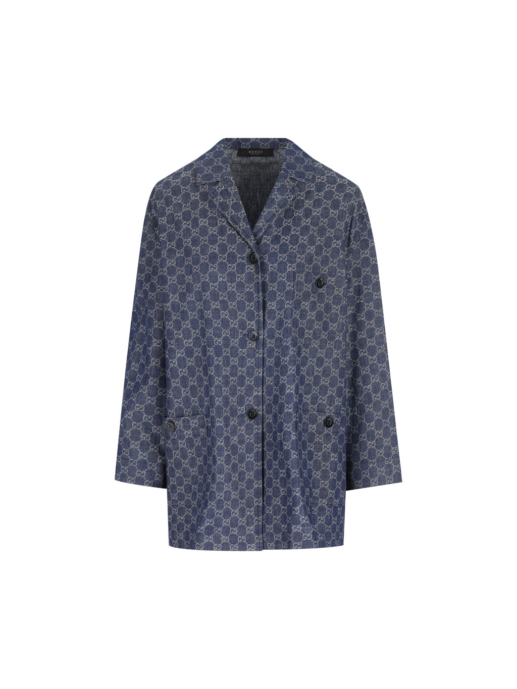 Gucci Women's Denim Jacquard Jacket in Blue - view 1