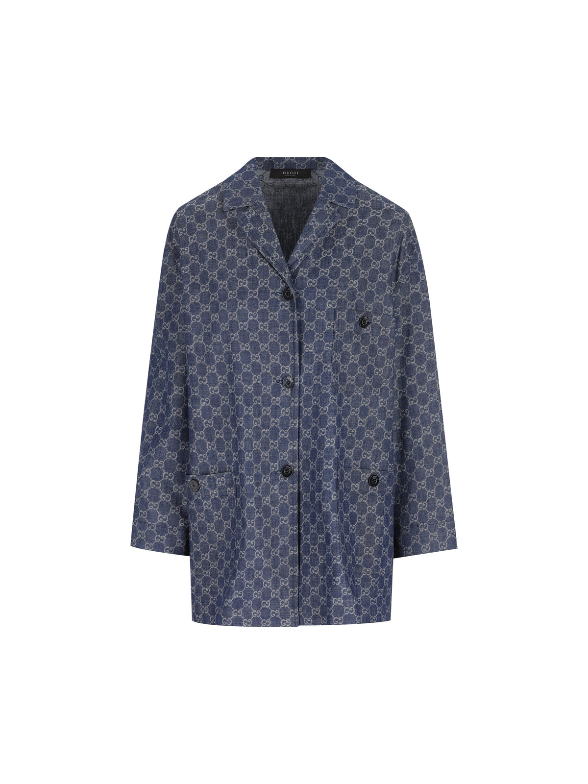 Gucci Women's Denim Jacquard Jacket in Blue - view 1