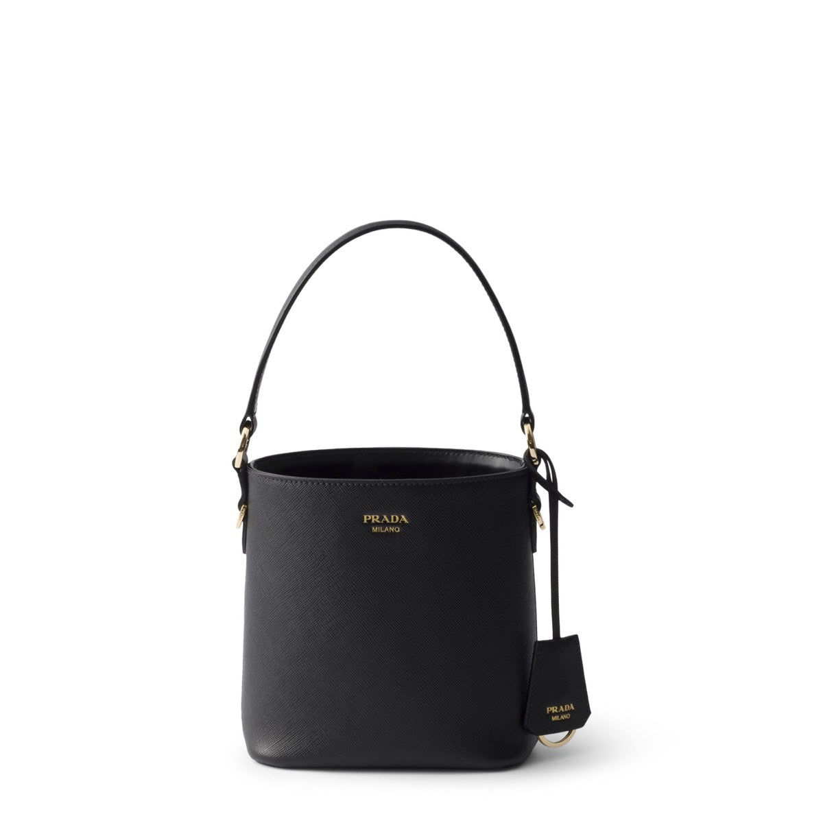 Prada Women's Saffiano Bucket Bag in Black