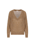 Brunello Cucinelli Women's Mohair V-Neck Jumper in Brown - view 1