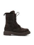 Brunello Cucinelli Women's Suede Lace-Up Boots in Brown - view 1