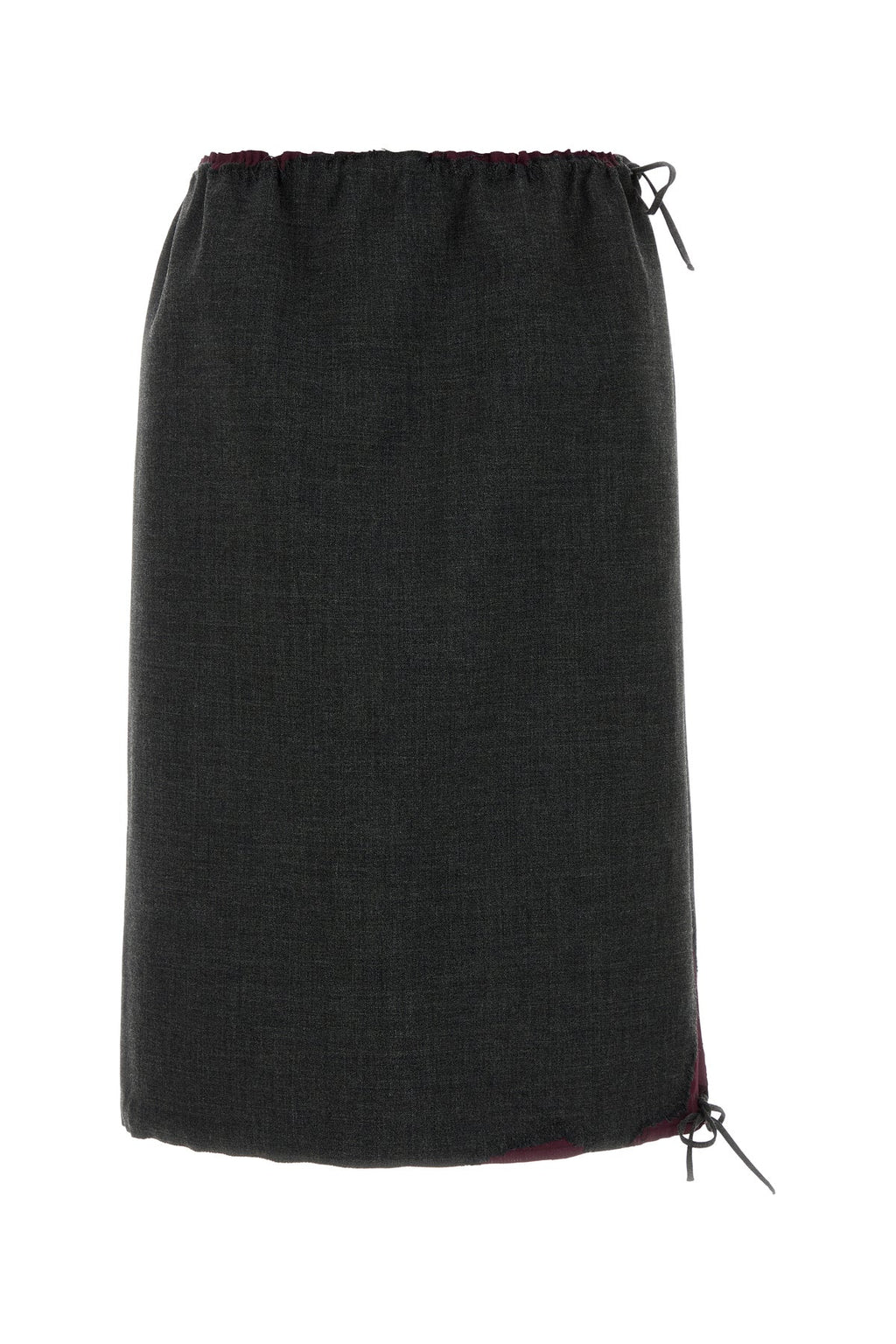 Prada Women's Wool Drawstring Skirt in Charcoal - image 1