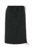 Prada Women's Wool Drawstring Skirt in Charcoal - image 1
