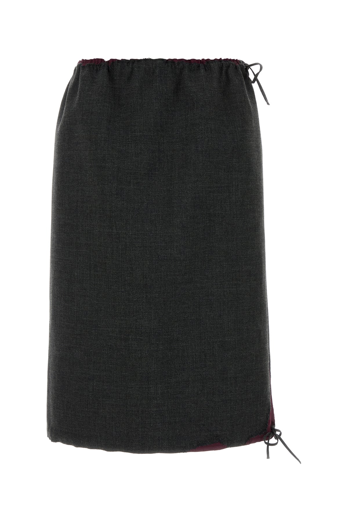 Prada Women's Wool Drawstring Skirt in Charcoal - image 1