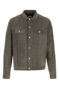 Brunello Cucinelli Men's Leather Overshirt in Grey - image 1