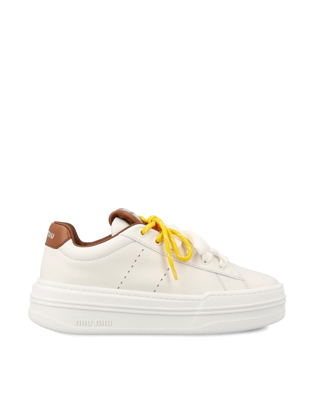 Miu Miu Women's Leather Sneakers in White - view 1