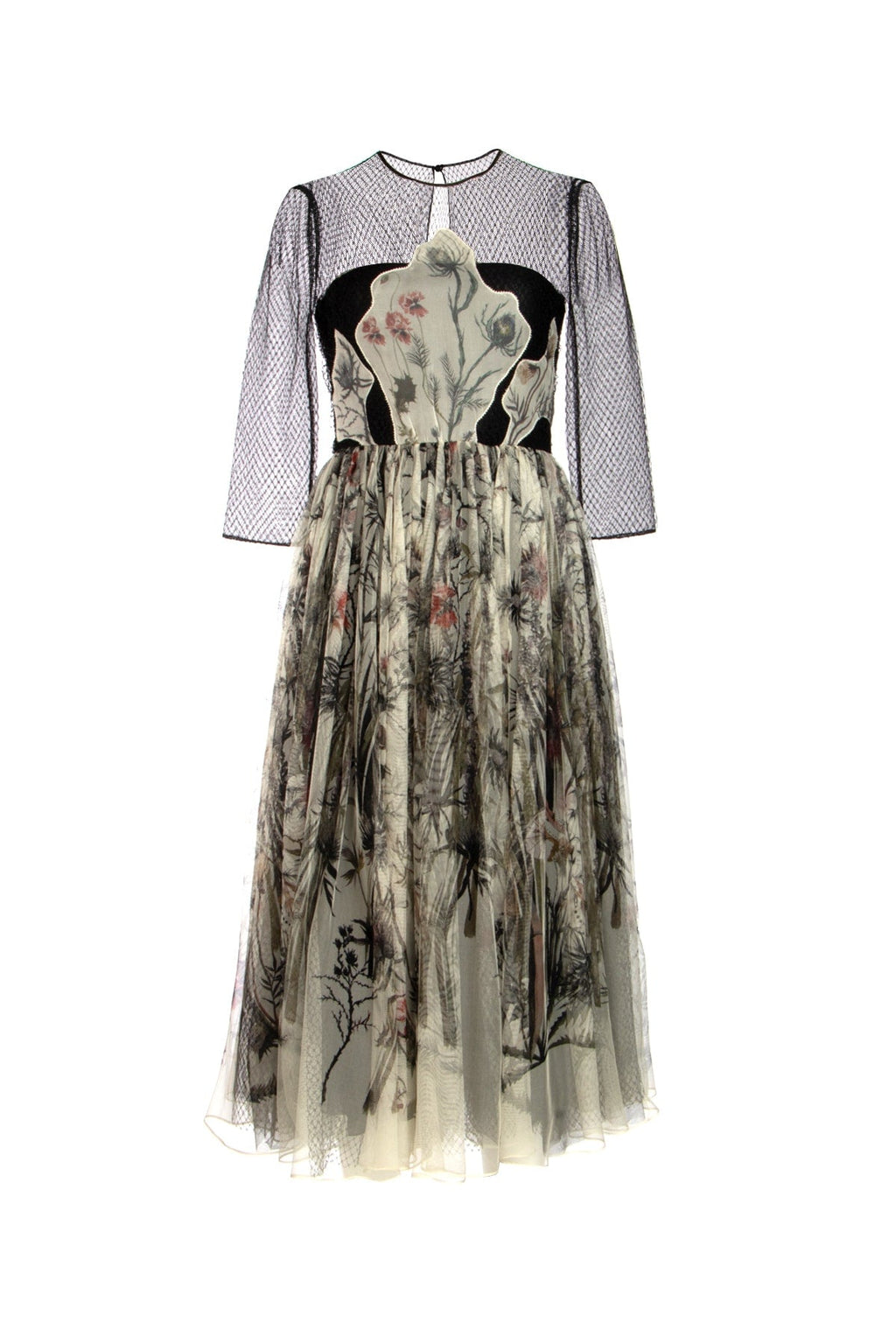 Dior Women's Layered Print Midi Dress in Grey - image 1