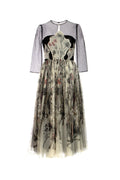 Dior Women's Layered Print Midi Dress in Grey - image 1