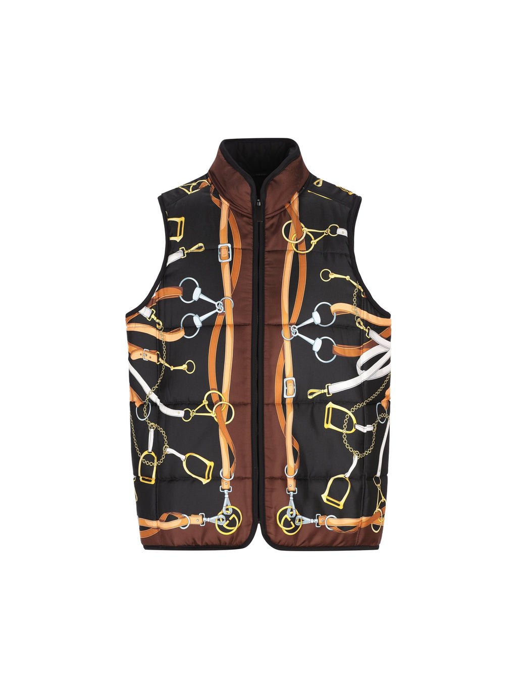 Gucci Women's Reversible Silk Twill Gilet in Black - view 1