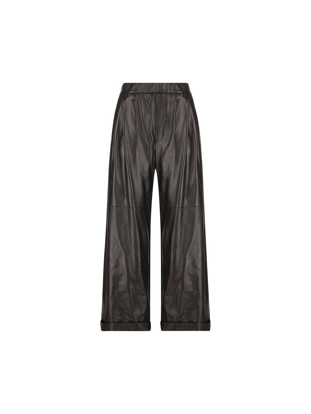 Brunello Cucinelli Women's Nappa Baggy Trousers in Black - view 1