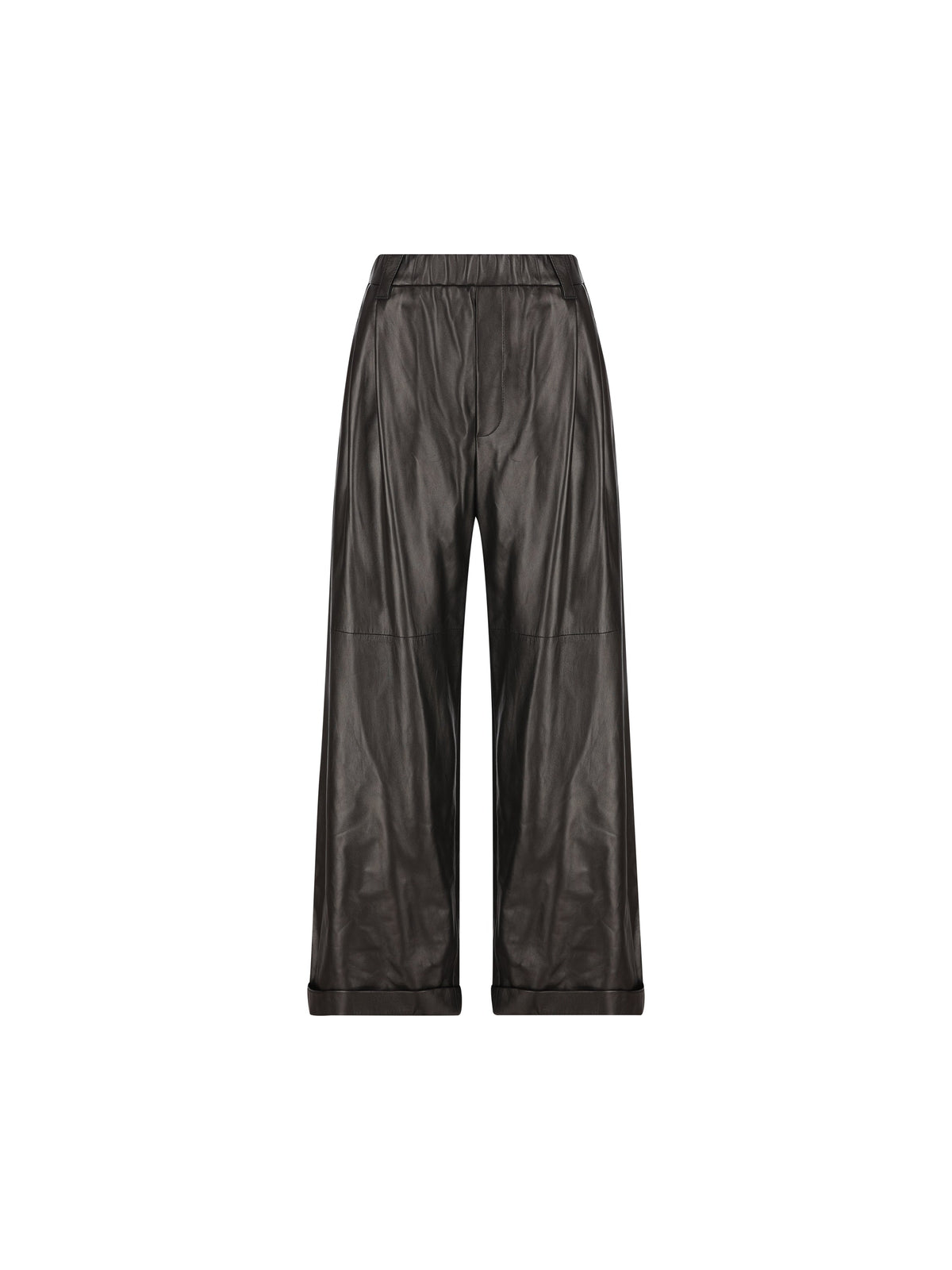 Brunello Cucinelli Women's Nappa Baggy Trousers in Black - view 1