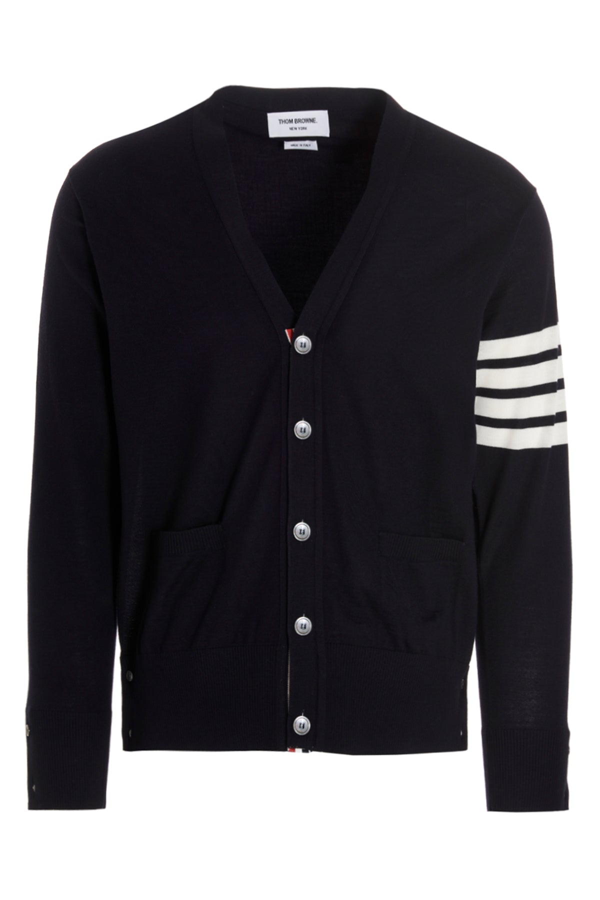 Thom Browne Men's V-Neck Cardigan With 4-Bar Intarsia - image 1