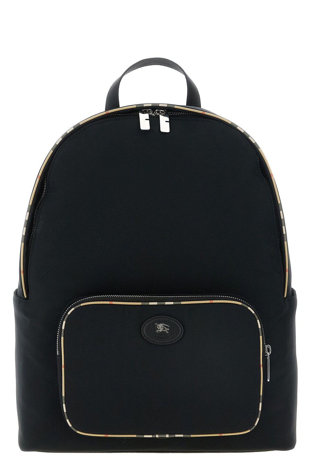 Burberry Men's Check Trim Backpack in Black - image 1