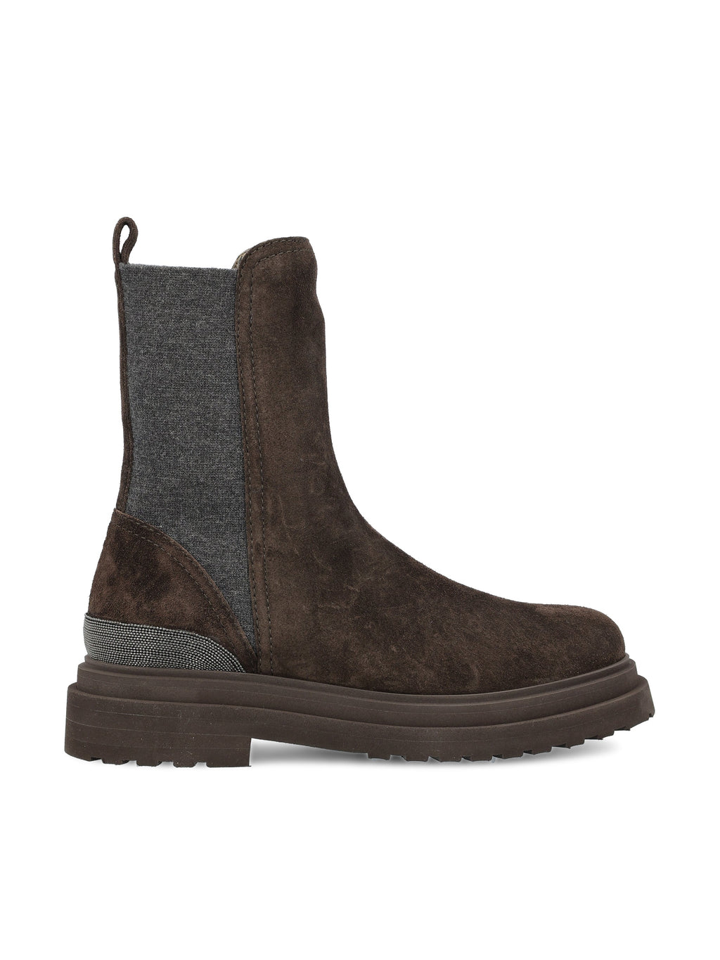 Brunello Cucinelli Women's Suede Leather Boots in Brown - view 1
