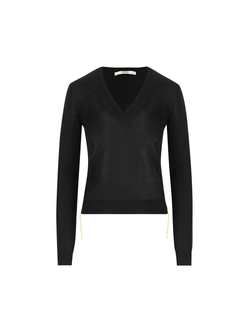 Fendi Women's Cashmere Silk V-Neck Jumper in Black - view 1