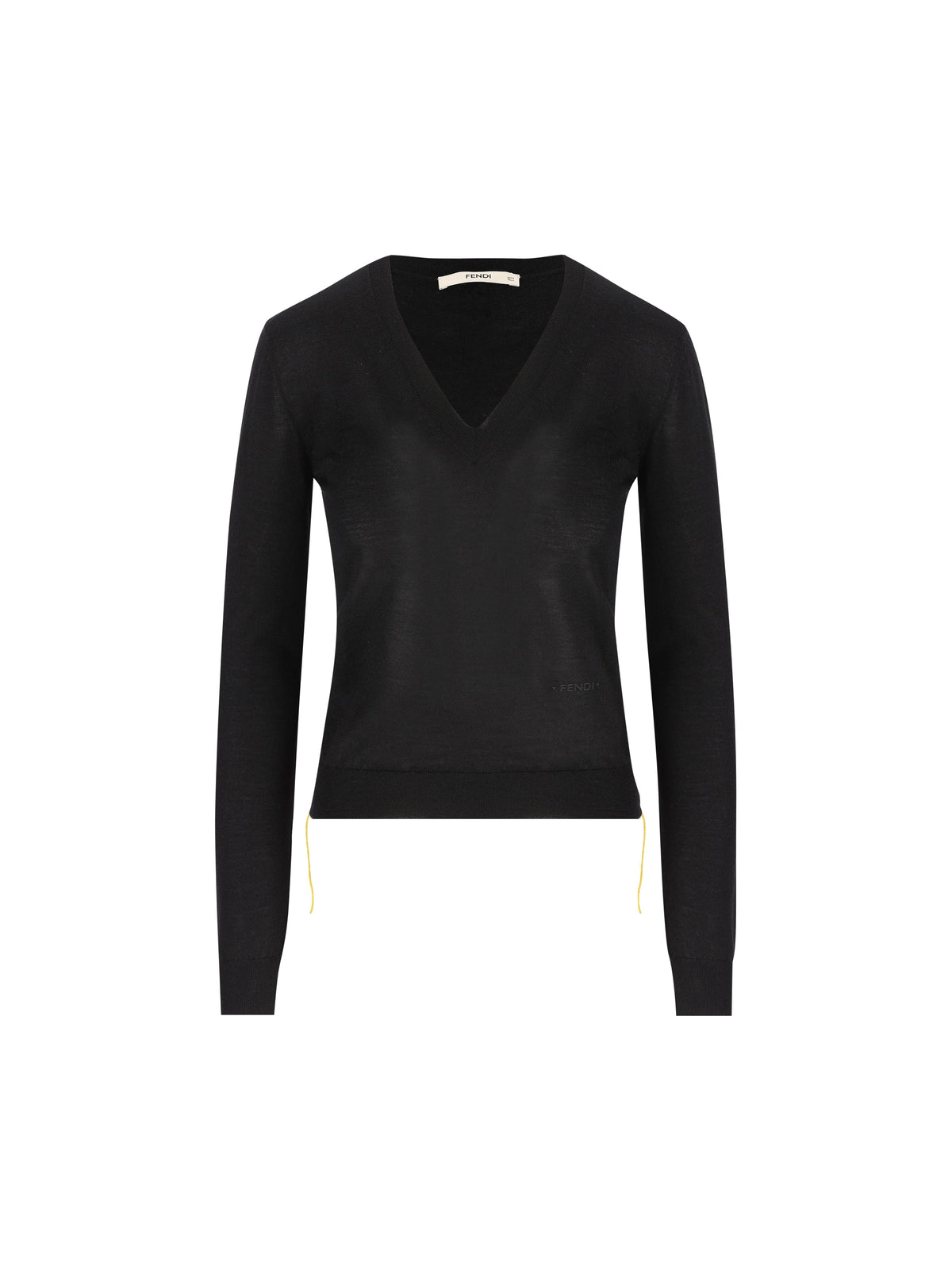 Fendi Women's Cashmere Silk V-Neck Jumper in Black - view 1