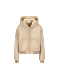 Prada Women's Shearling Hooded Jacket in Beige - view 1