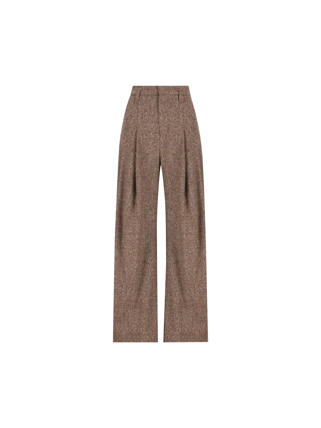 Brunello Cucinelli Women's Wool Barrel Trousers in Brown - view 1
