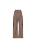 Brunello Cucinelli Women's Wool Barrel Trousers in Brown - view 1