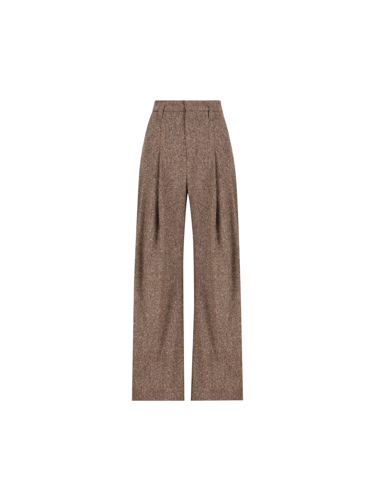 Brunello Cucinelli Women's Wool Barrel Trousers in Brown - view 1