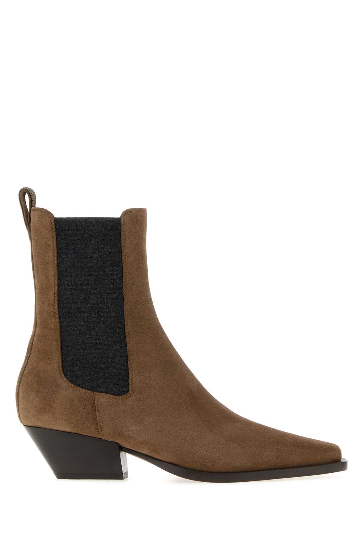 Brunello Cucinelli Women's Suede Ankle Boots in Brown - image 1