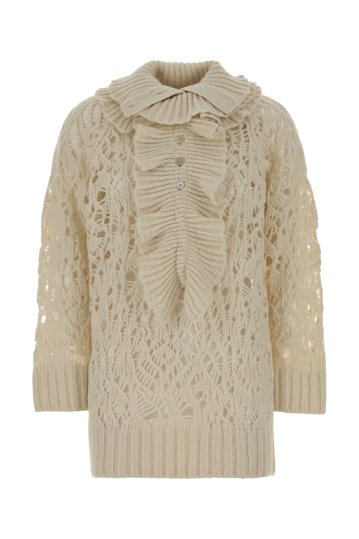 Dior Women's Rouched Knit Sweater Dress in Cream - image 1