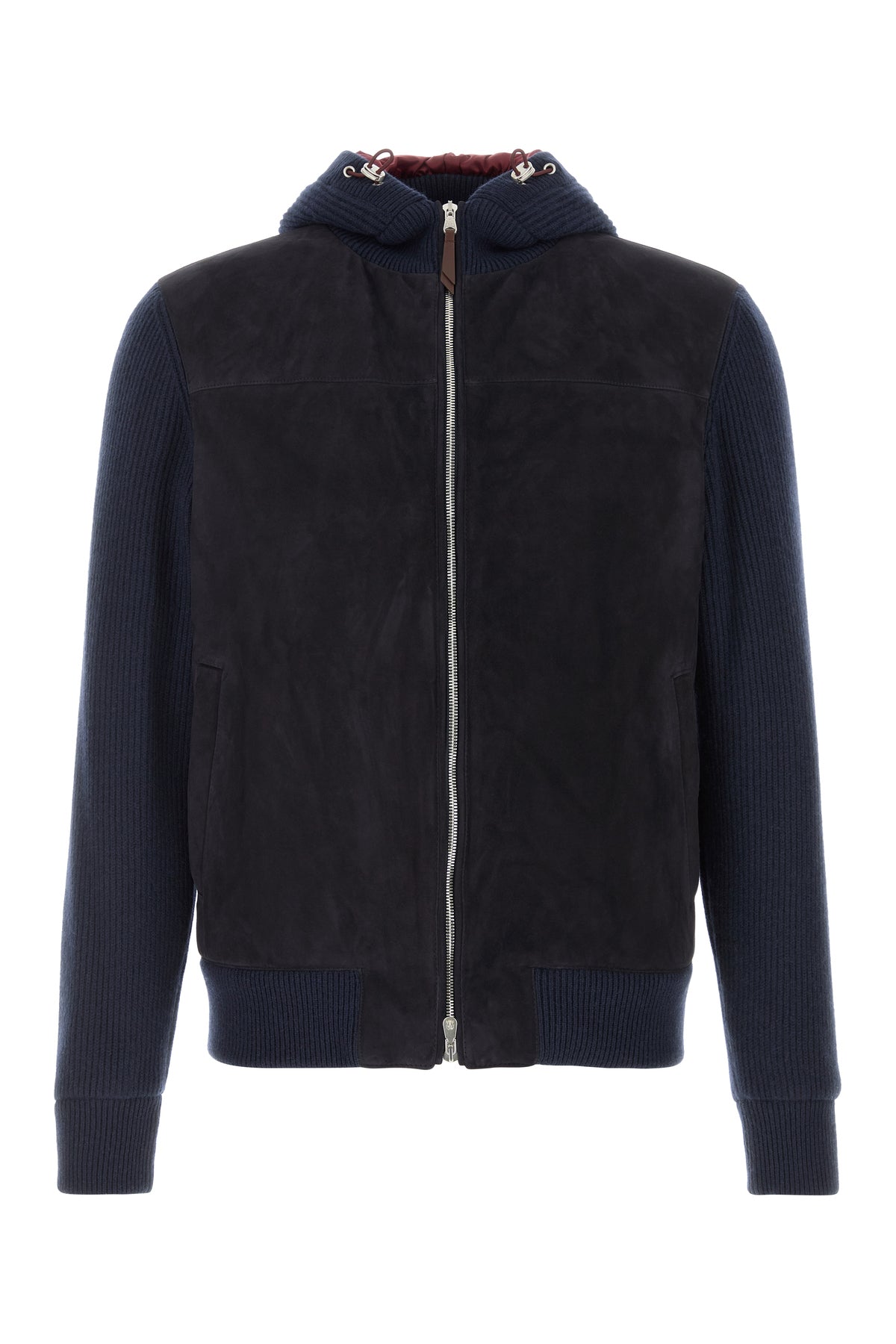 Brunello Cucinelli Men's Suede Cashmere Bomber in Navy (1 of 3)