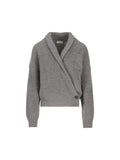 Brunello Cucinelli Women's Cashmere Silk Cardigan in Grey - view 1