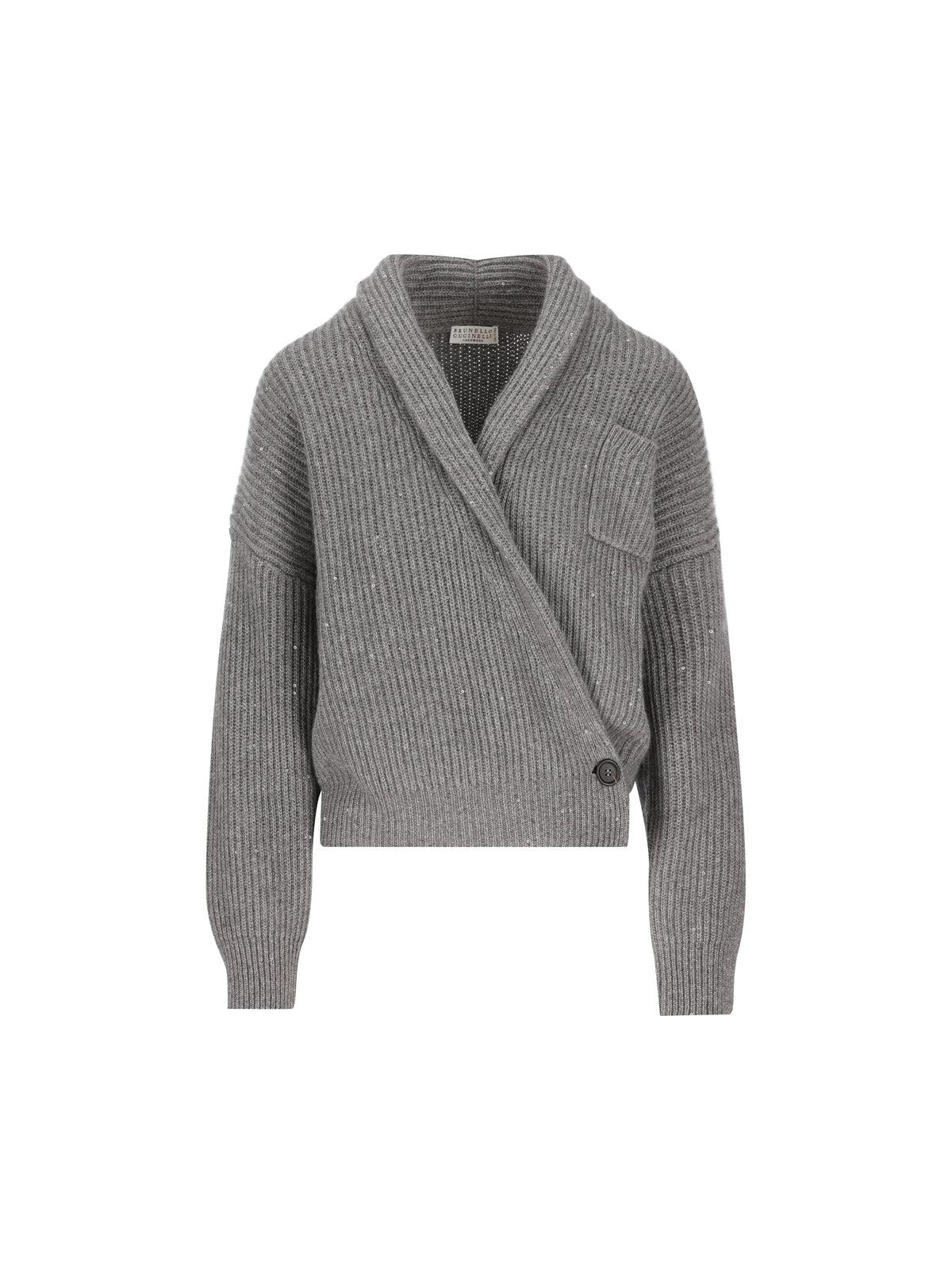 Brunello Cucinelli Women's Cashmere Silk Cardigan in Grey - view 1