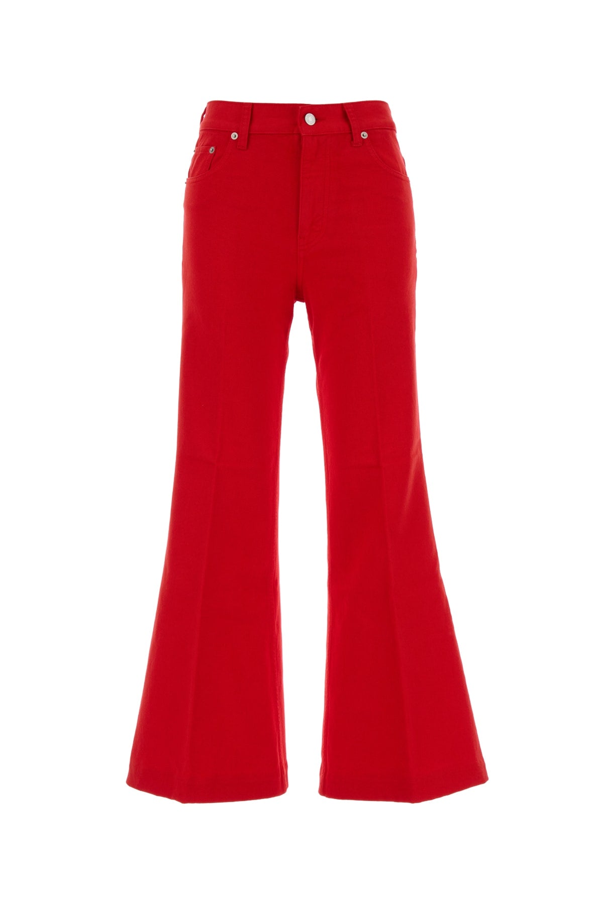 Celine Women's Denim Flare Jeans in Red - image 1