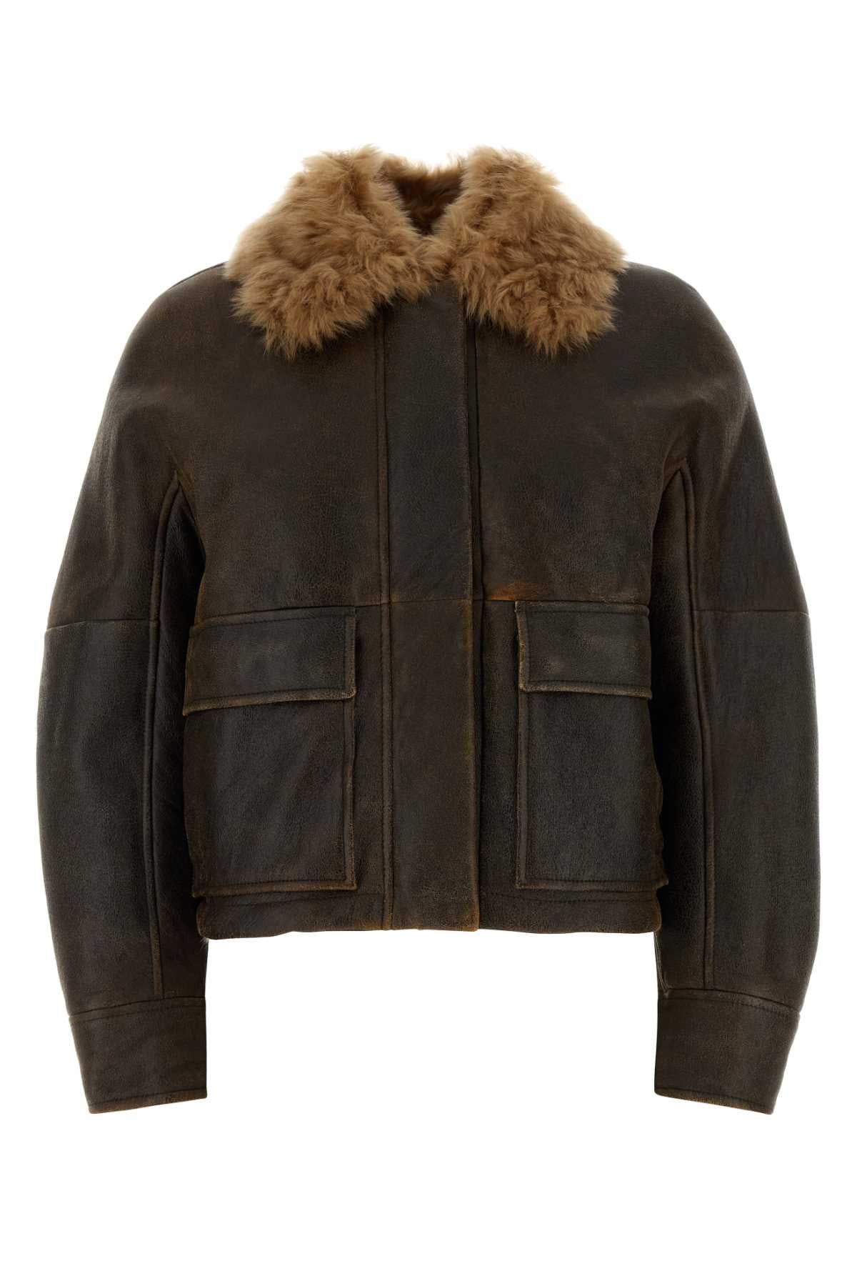 Brunello Cucinelli Women's Shearling Fur Jacket in Brown - image 1
