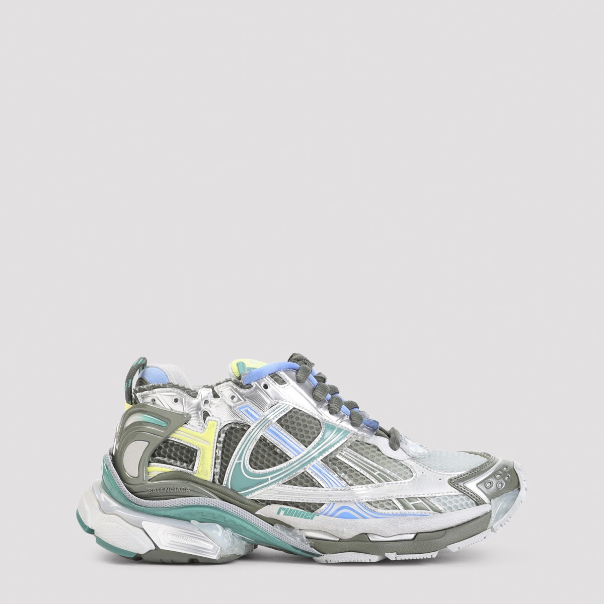 Balenciaga Men's Rubber Runner Gradient Sneakers in Blue