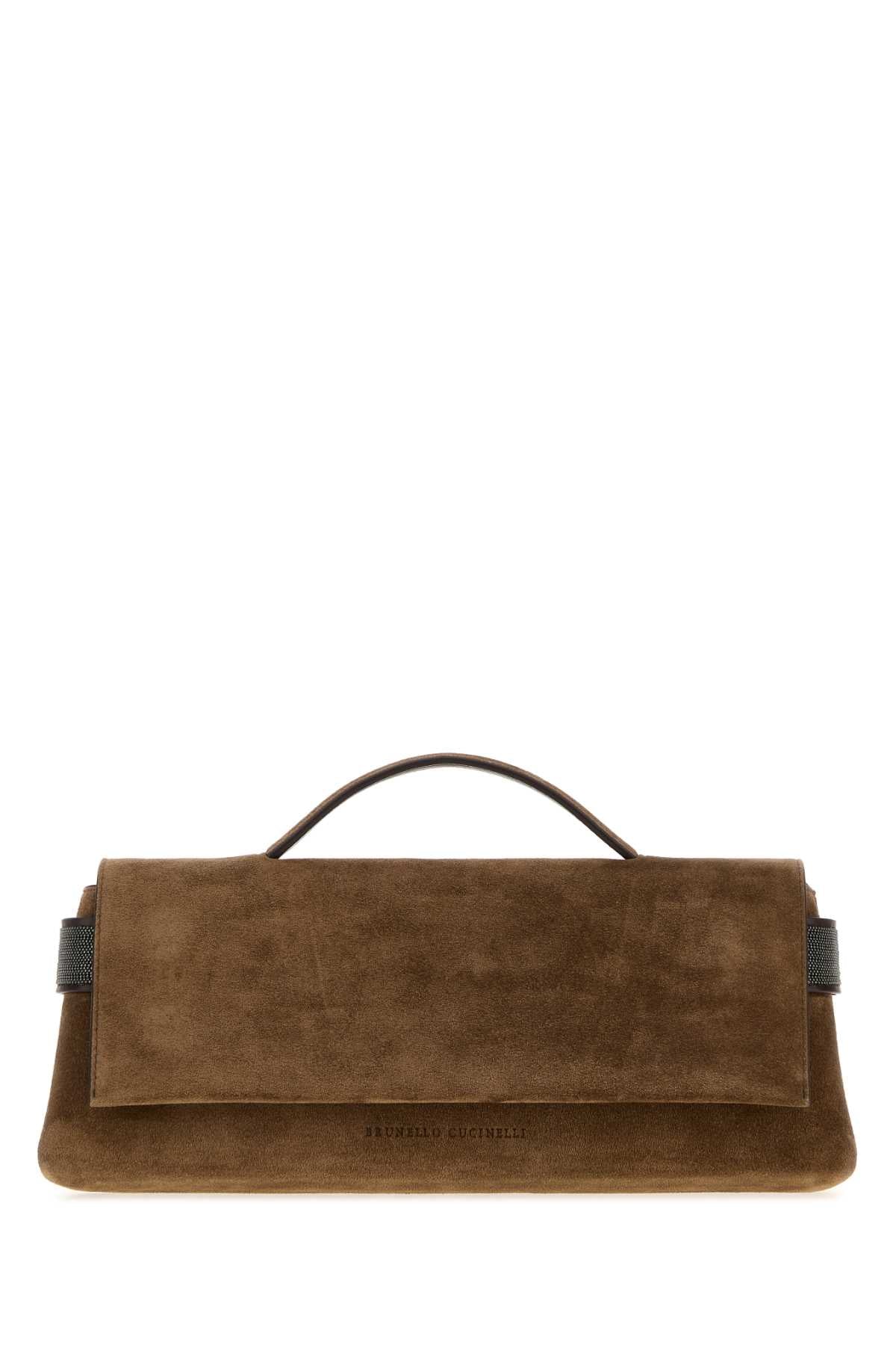 Brunello Cucinelli Women's Suede Clutch in Brown - image 1