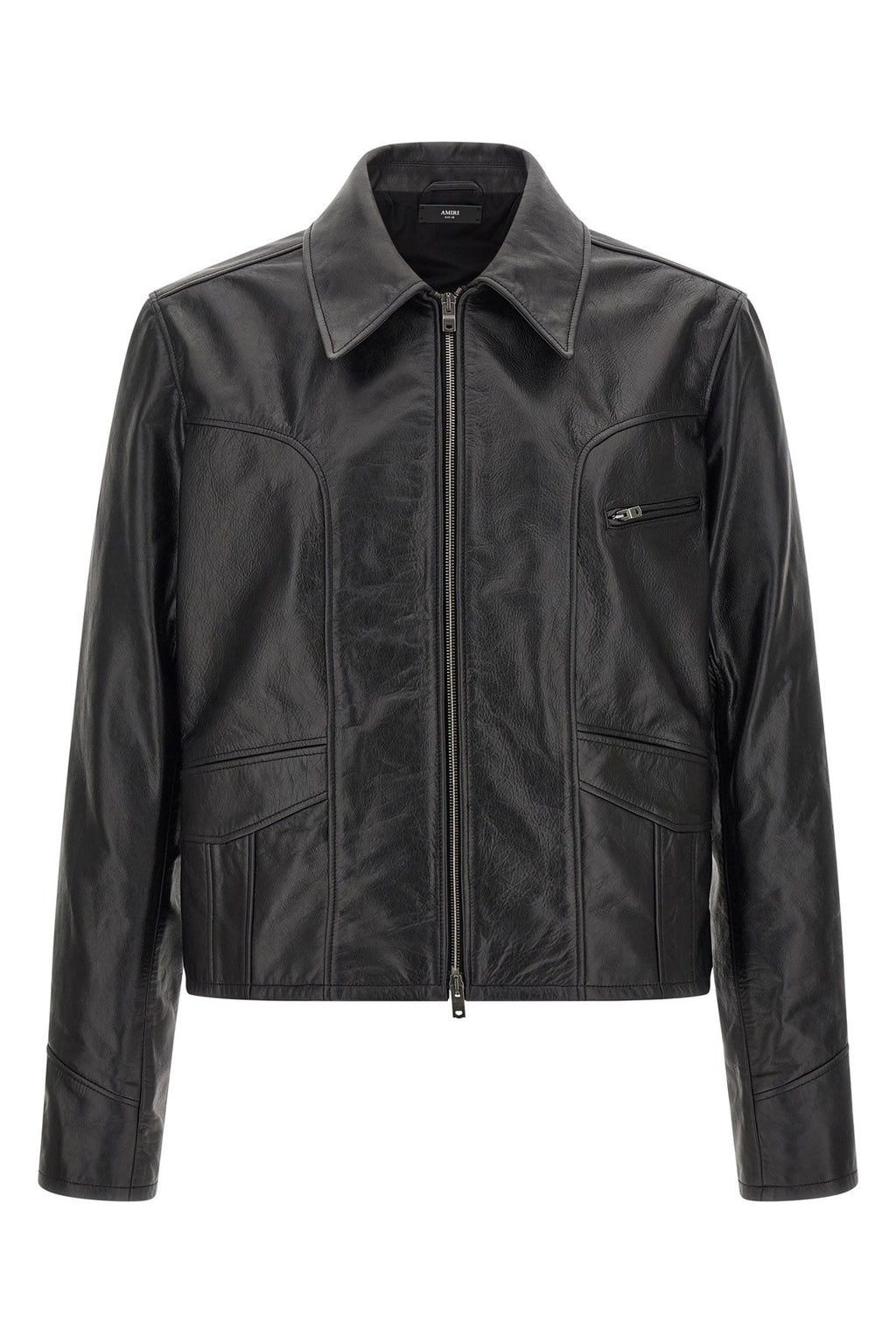 Amiri Men's Leather Jacket with Zip in Black - view 1