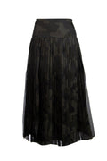 Dior Women's Pleated Leather Midi Skirt in Black - image 1