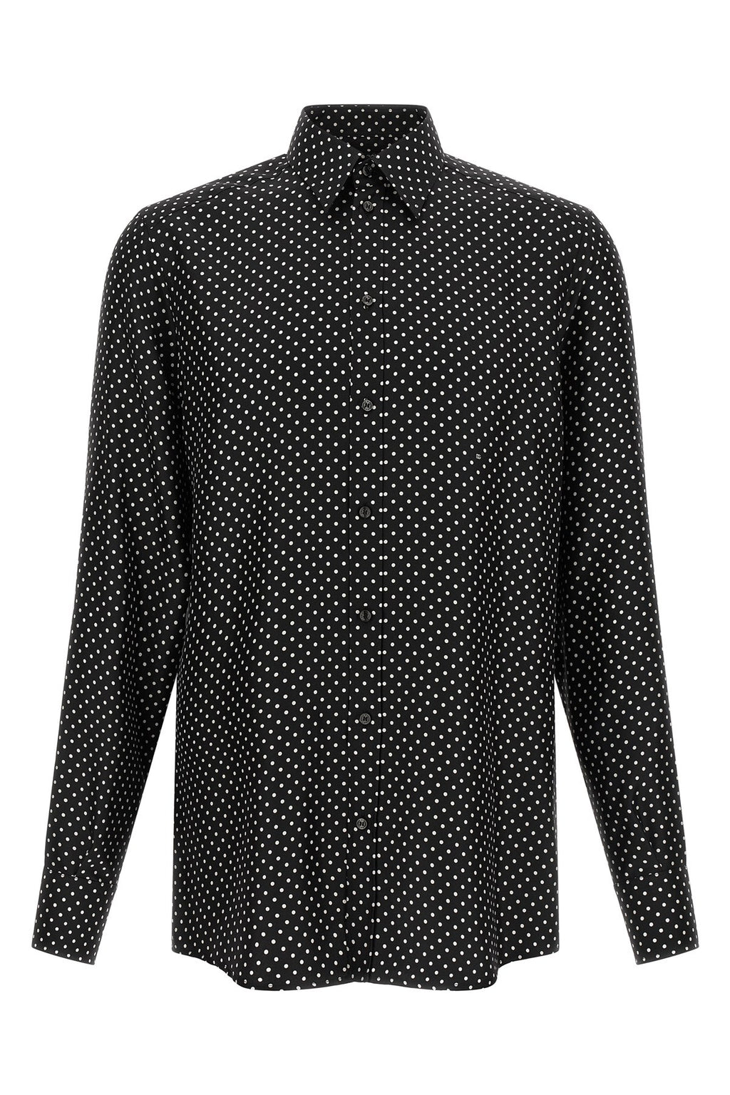 Dolce & Gabbana Men's Martini Shirt in White/Black Silk - view 1