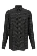 Dolce & Gabbana Men's Martini Shirt in White/Black Silk - view 1
