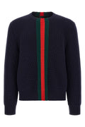 Gucci Men's Blue Web Sweater - image 1