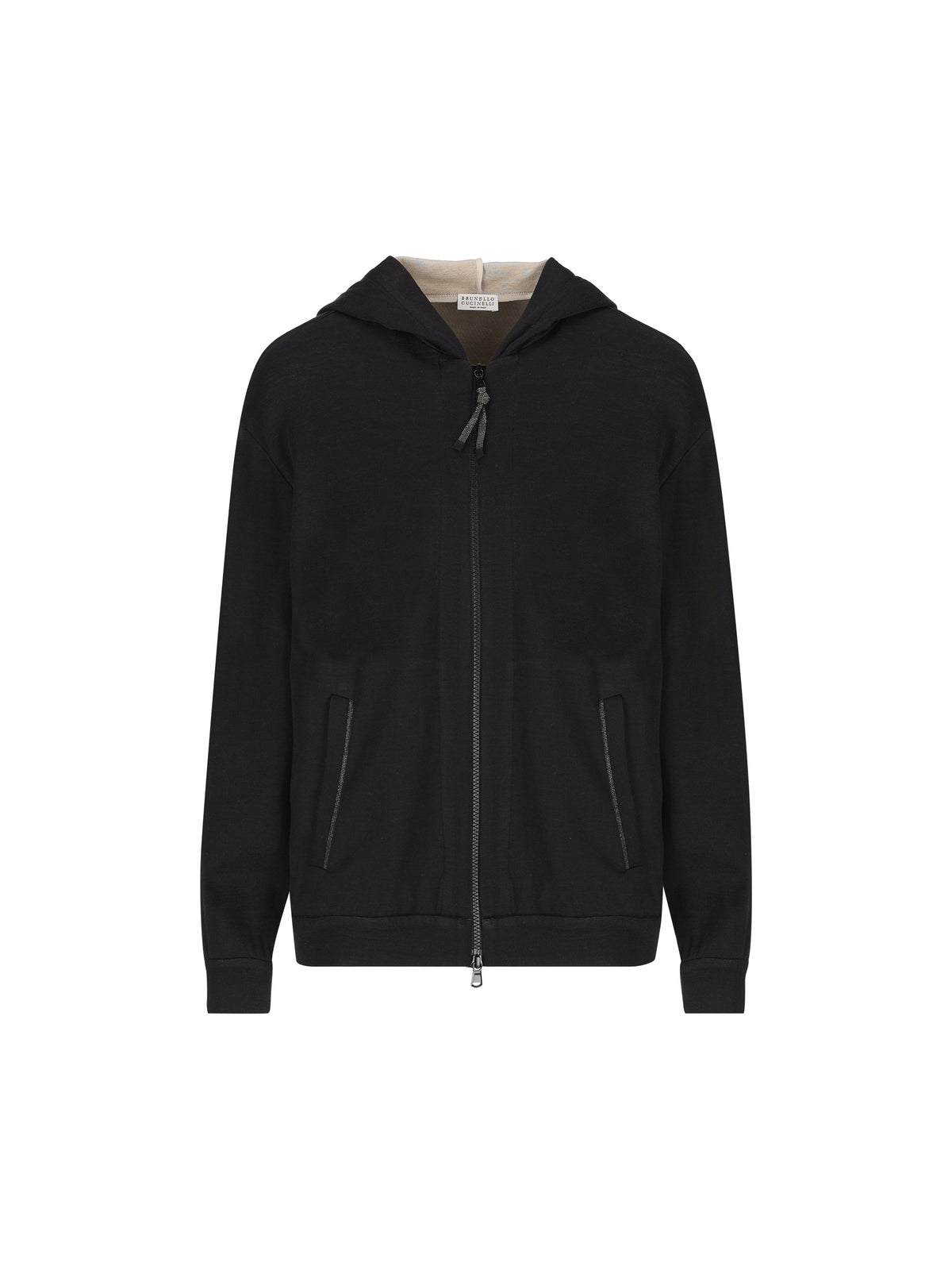 Brunello Cucinelli Women's Cotton Silk Hoodie in Black - view 1