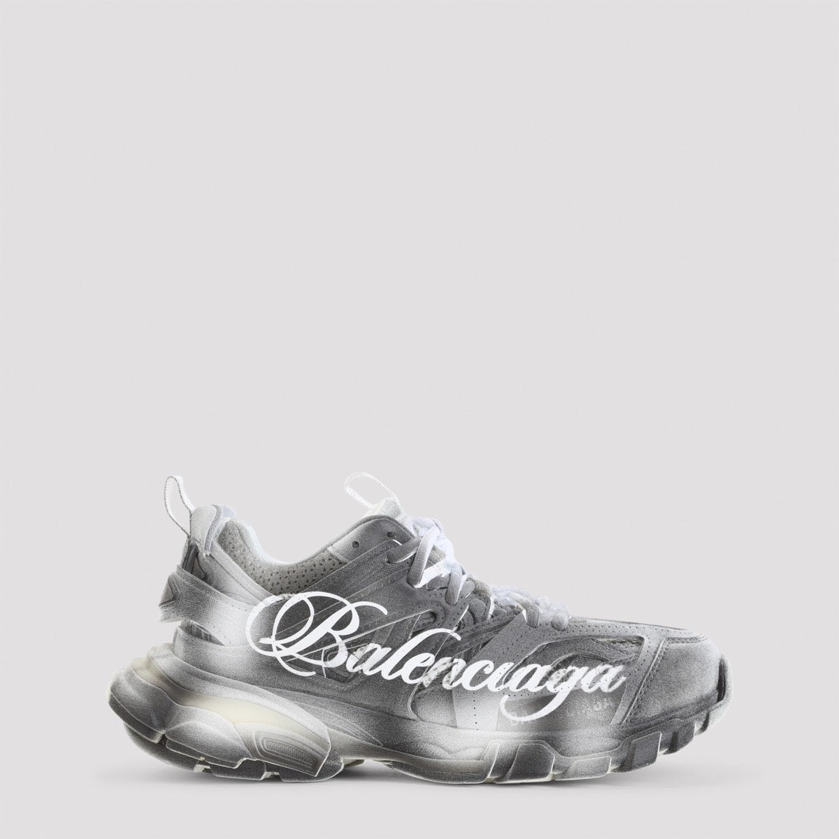 Balenciaga Women's Track Sneakers in Black and White Mesh