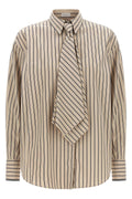 Brunello Cucinelli Women's Shirt with tie in Beige - image 1