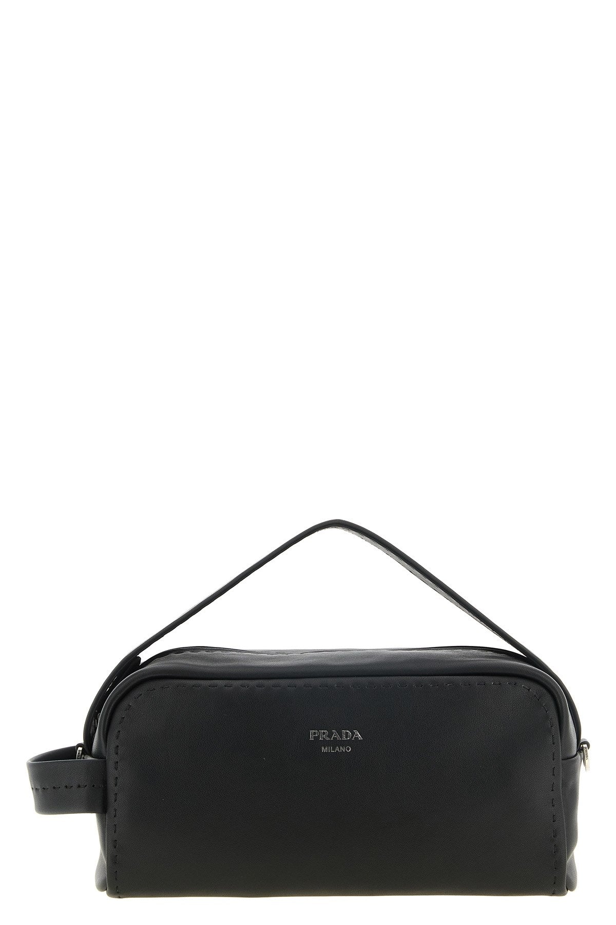 Prada Men's Bandoliera Crossbody Bag in Black Leather - view 1