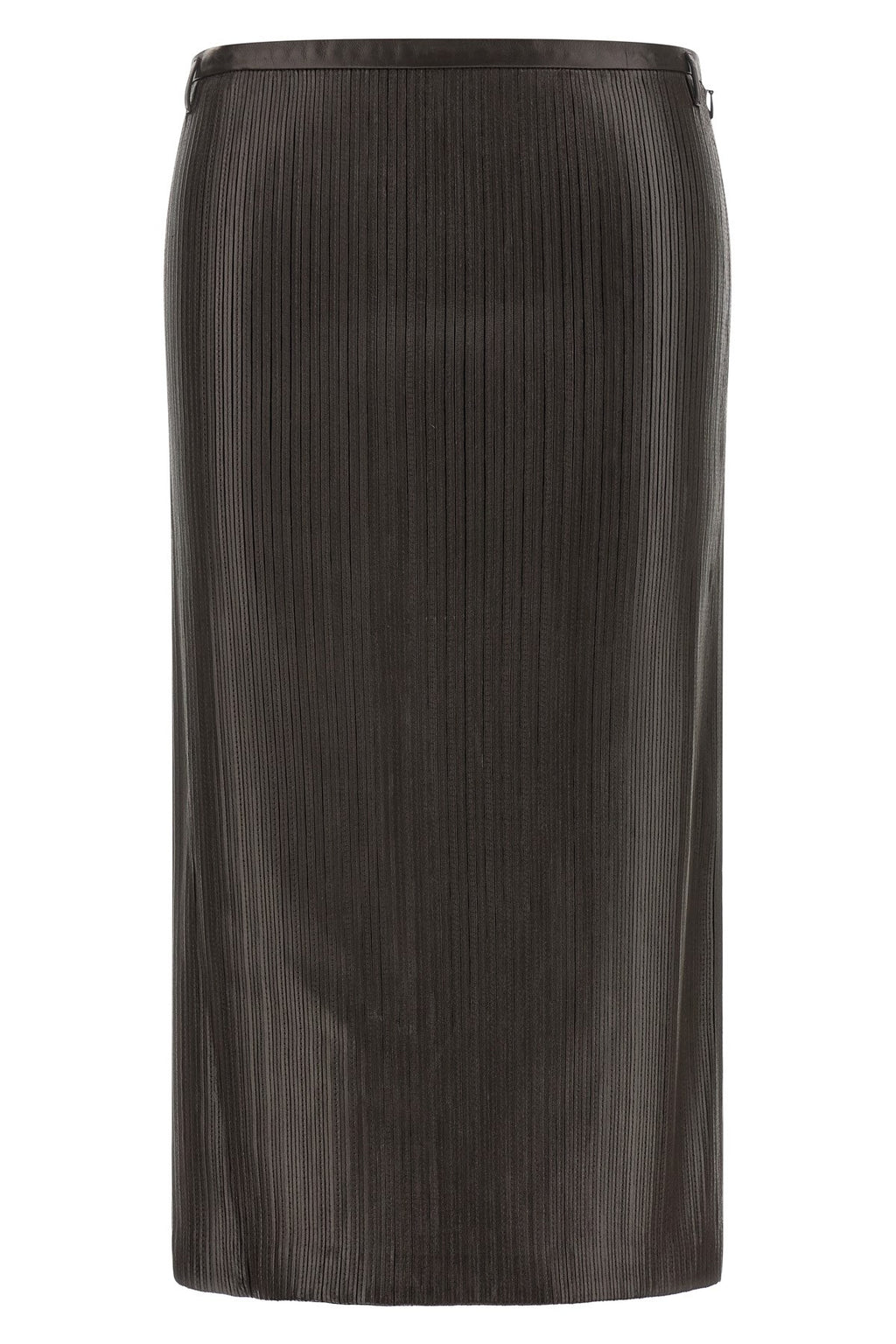 Tom Ford Women's 3D Ribbed Skirt in Brown Leather - view 1