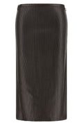 Tom Ford Women's 3D Ribbed Skirt in Brown Leather - view 1