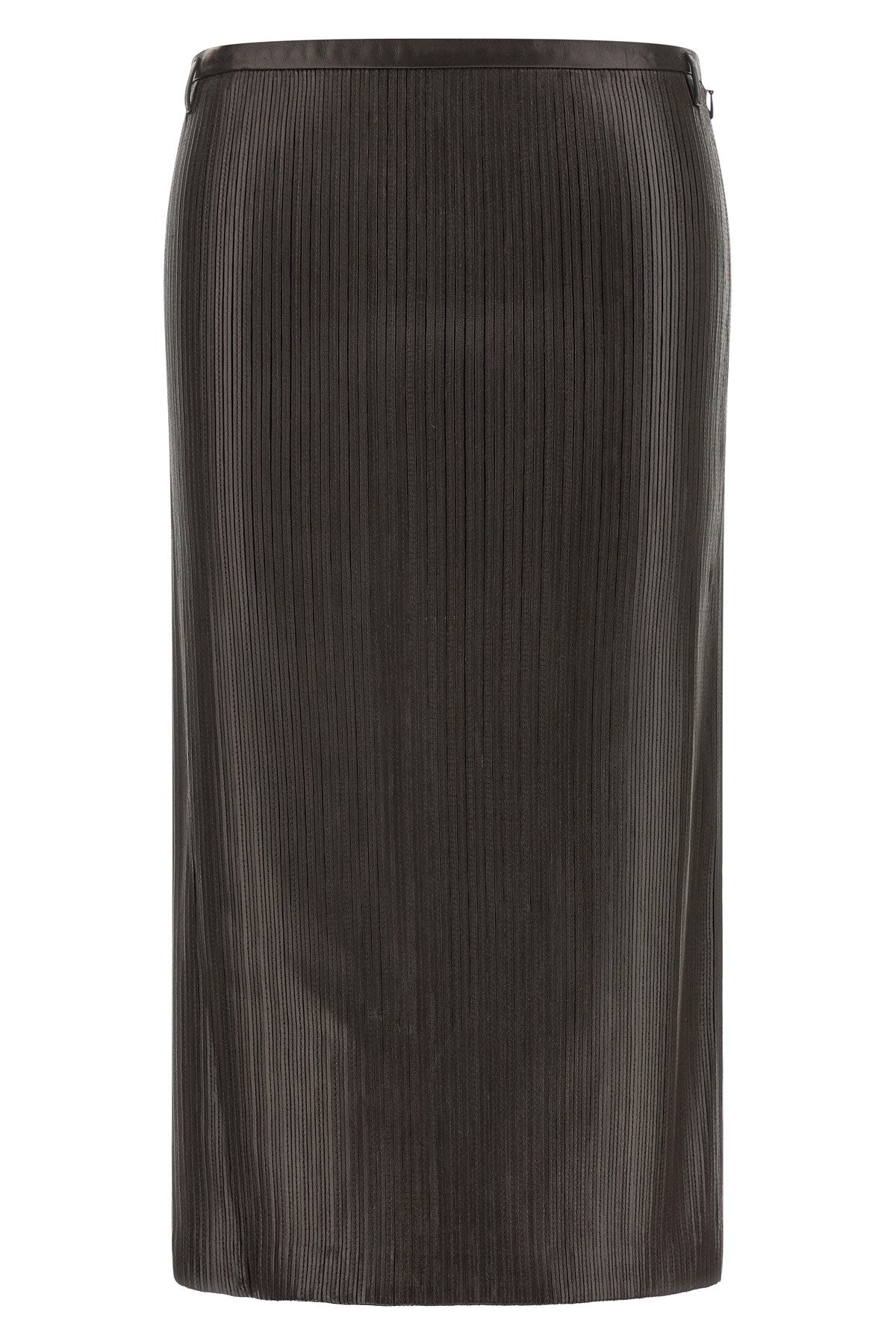 Tom Ford Women's 3D Ribbed Skirt in Brown Leather - view 1