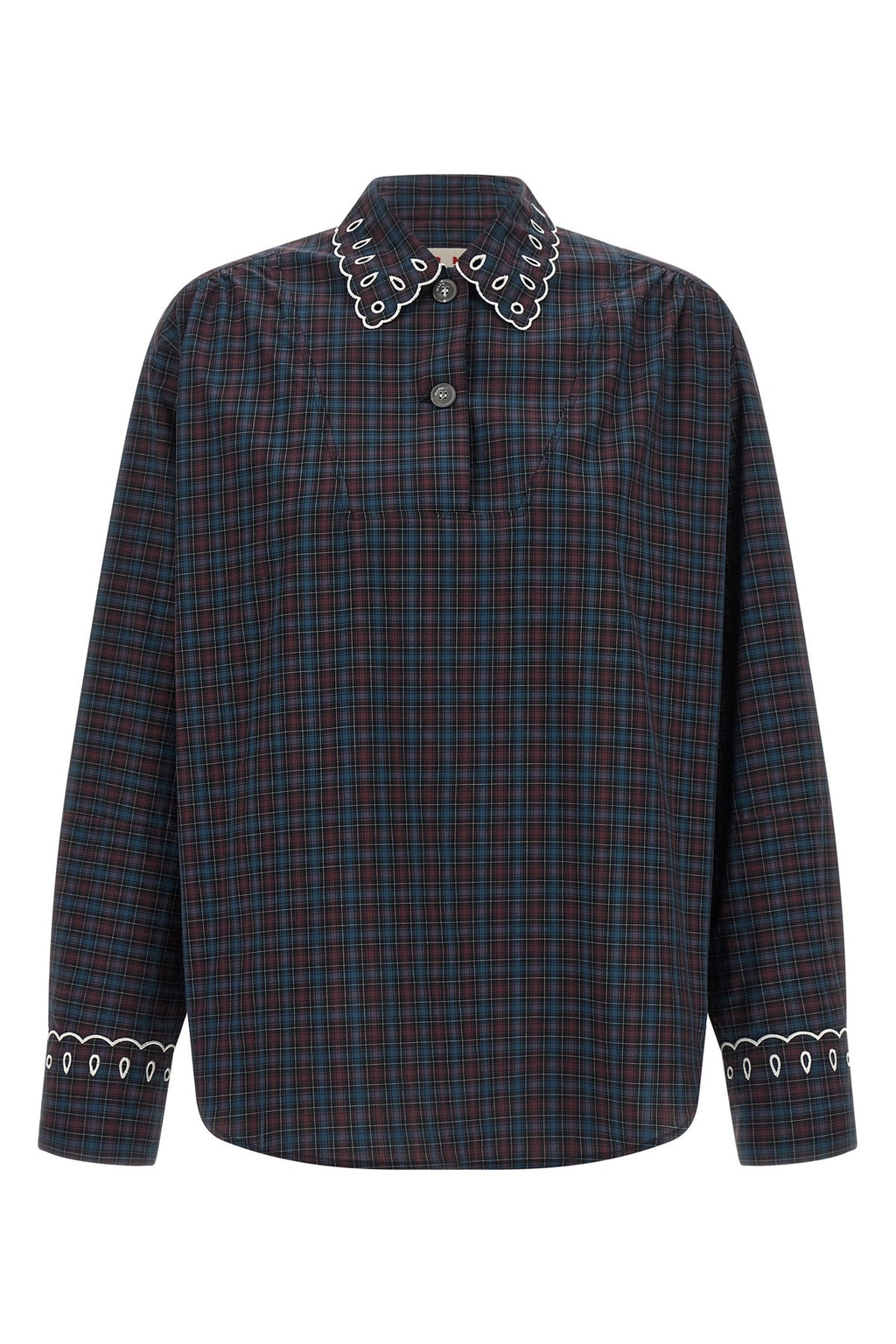 Marni Women's Sangallo Embroidery Shirt in Blue Cotton - view 1