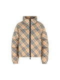 Burberry Women's Check Polyester Down Jacket in Beige - view 1
