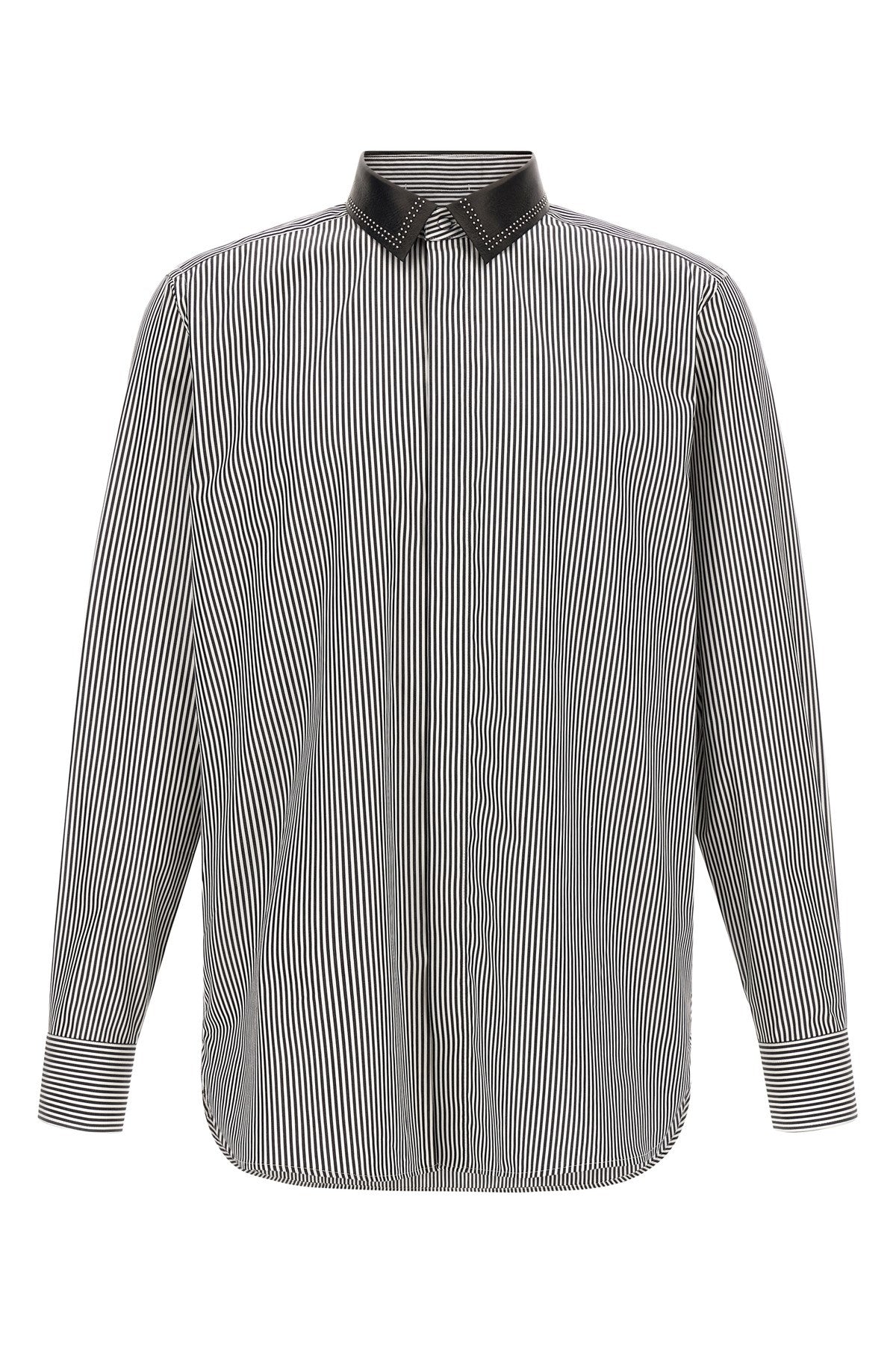 Tom Ford Men's Striped Shirt in White/Black Cotton - view 1