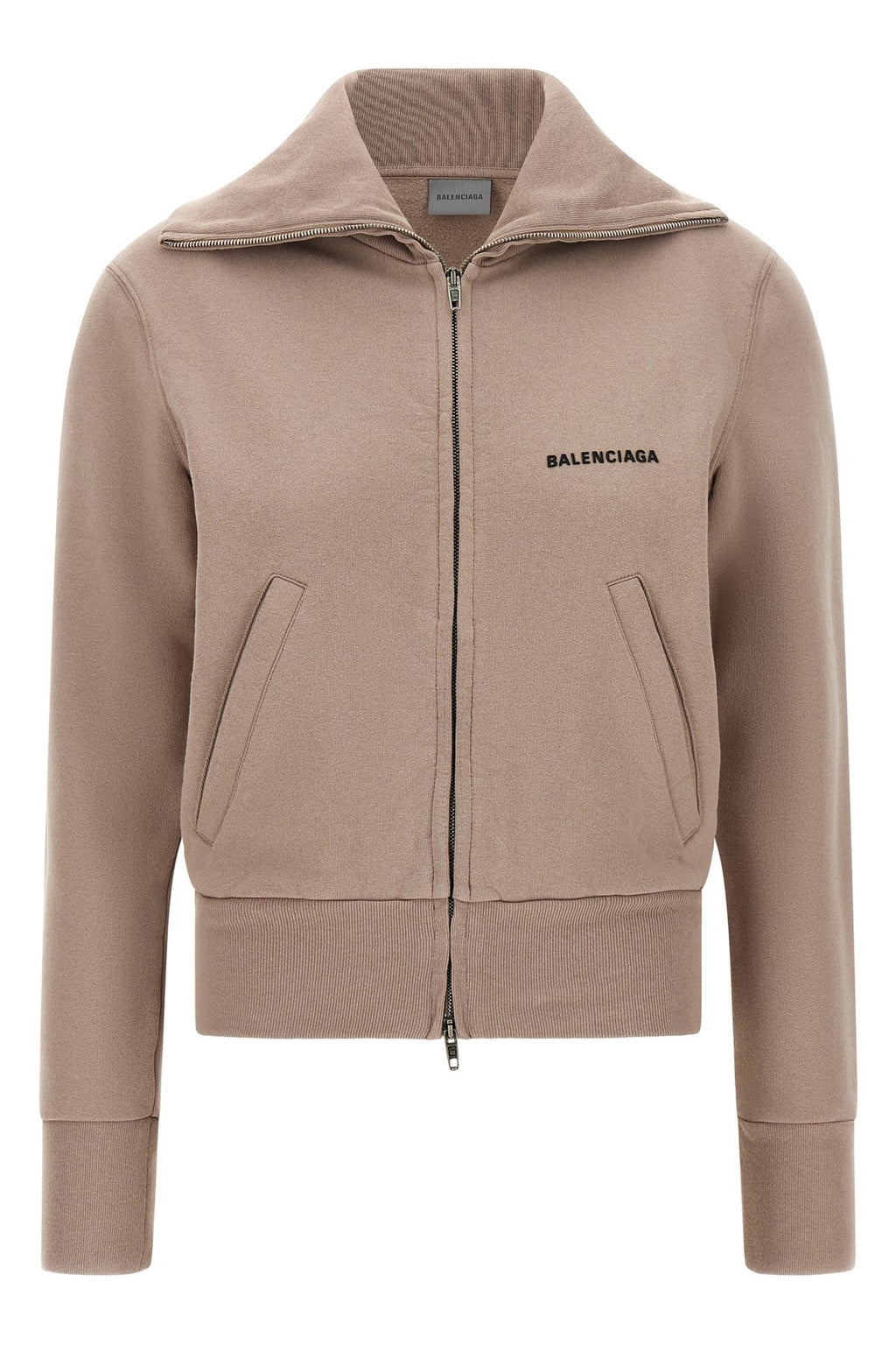 Balenciaga Women's Slim Zip Sweatshirt in Pink Cotton - view 1